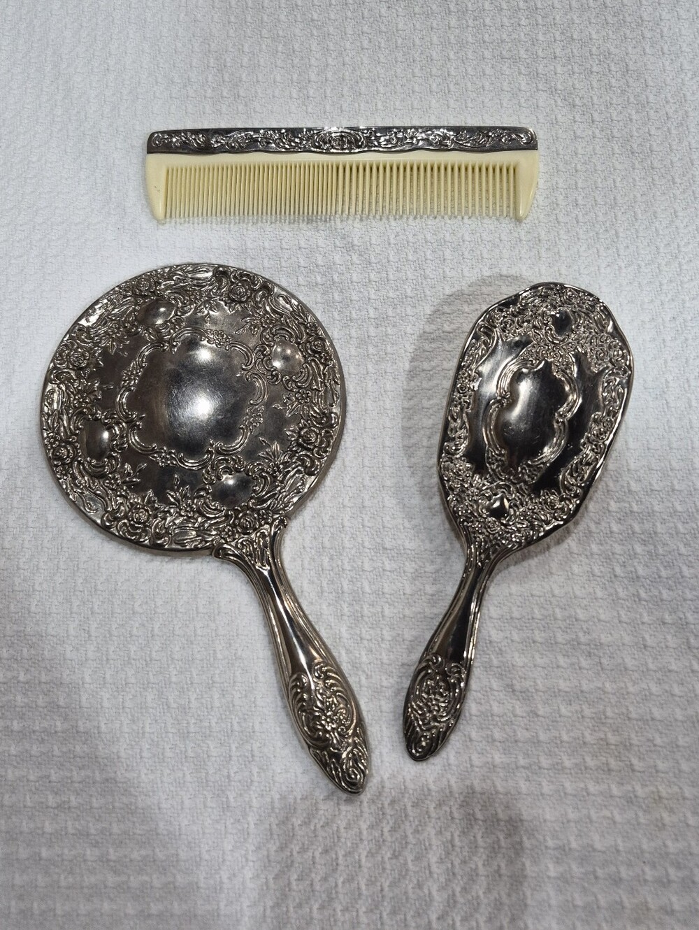 Vintage International Silver Company Plated Vanity Set Cottagecore Romantic